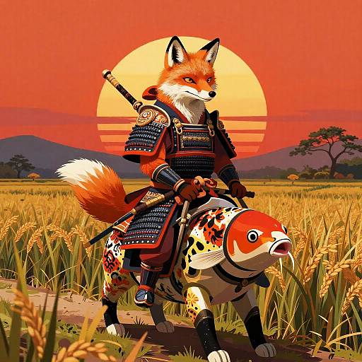 Samurai Fox on Mechanical Koi Pilgrimage