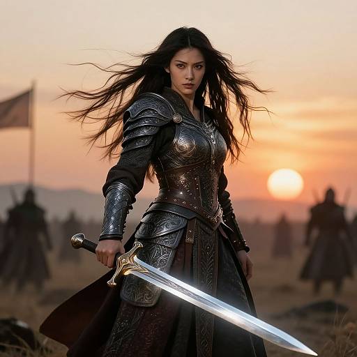 Fierce Warrior Queen at Dawn