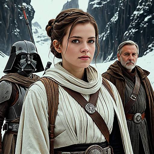 Ultrarealistic Star Wars Characters in Snowy Landscape