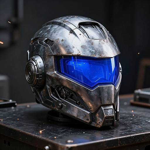 Futuristic Power Armor Helmet Design