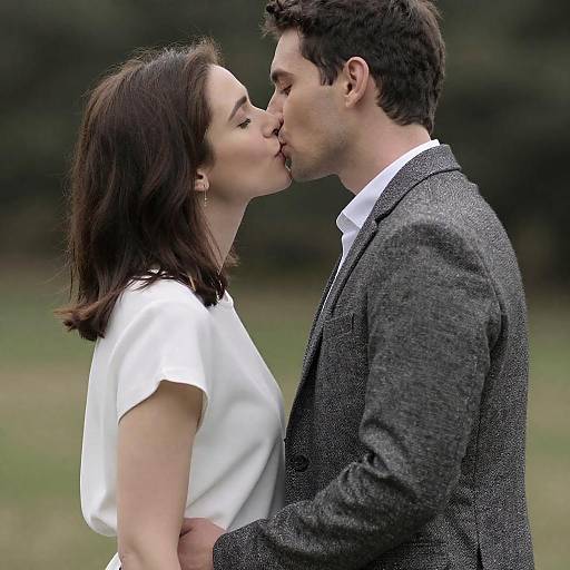 Couple Kissing Outdoors