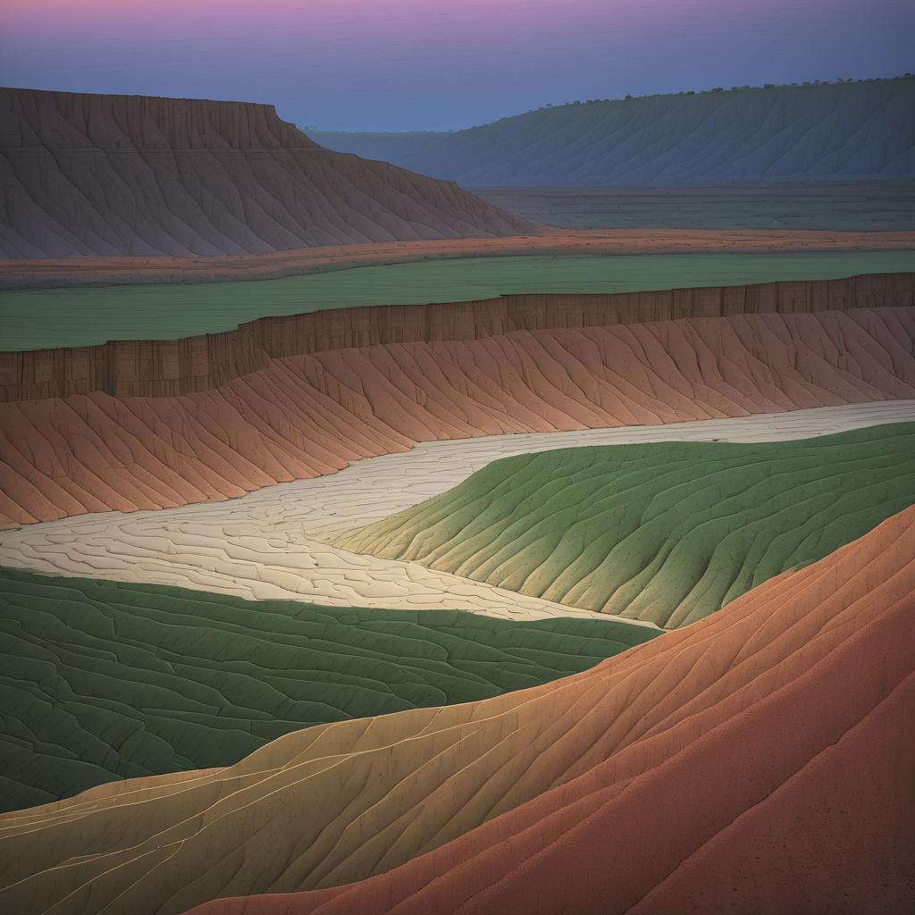 Tranquil Seismic Rift Valley at Twilight