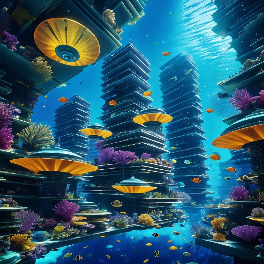 Vibrant Underwater City Through Moonpool View