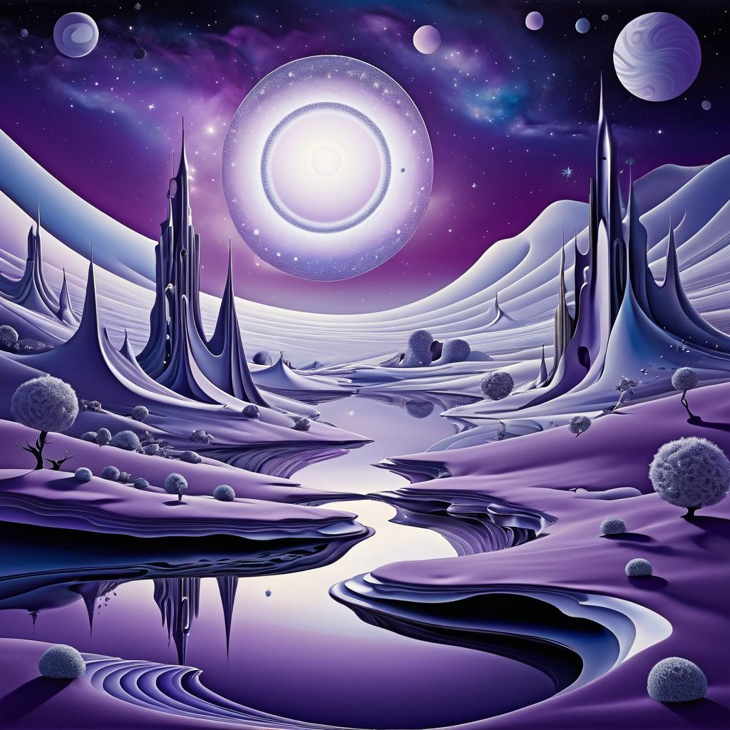 Surreal Cosmic Landscape Art Print