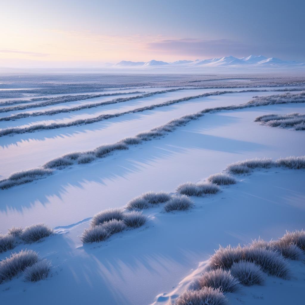 Cinematic Tundra Landscape with Arctic Foxes