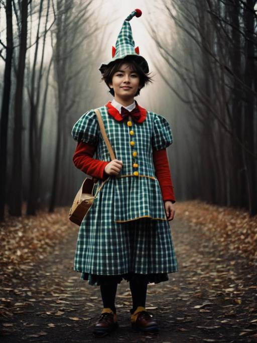Whimsical Plaid Munchkin Costume Styling