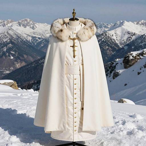 Pope Winter Coat in Snowy Mountains
