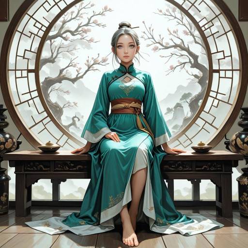 Serene Elderly Monk in Graceful Pose