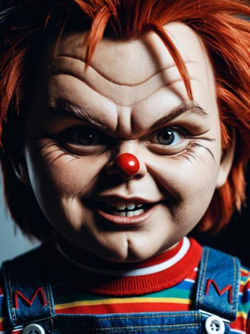 Close-up of Man in Chucky Costume