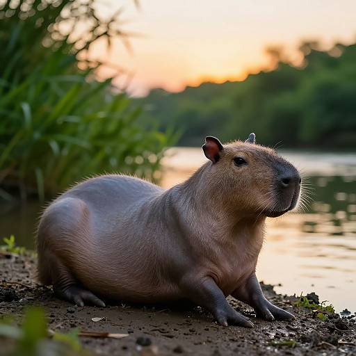 Hairless Capybara by Serene Riverbank