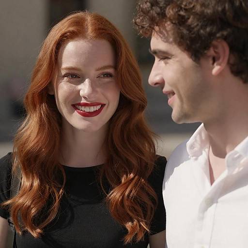 Joyful Couple in Bright Outdoor Setting