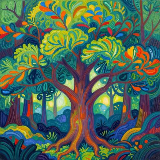 Enchanted Tree with Vibrant Patterns