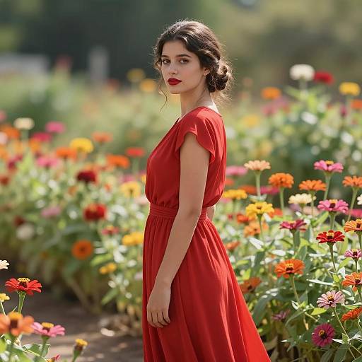Elegant Bride in Vibrant Garden