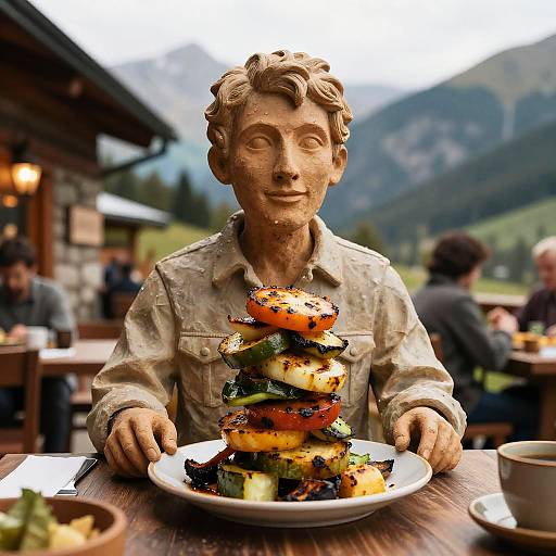 Pareidolia Grilled Vegetable Patron Sculpture