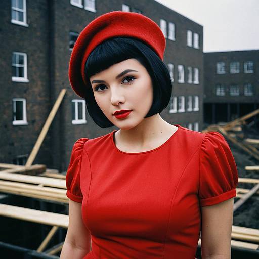 Stylish Woman Builder in Fancy Dress