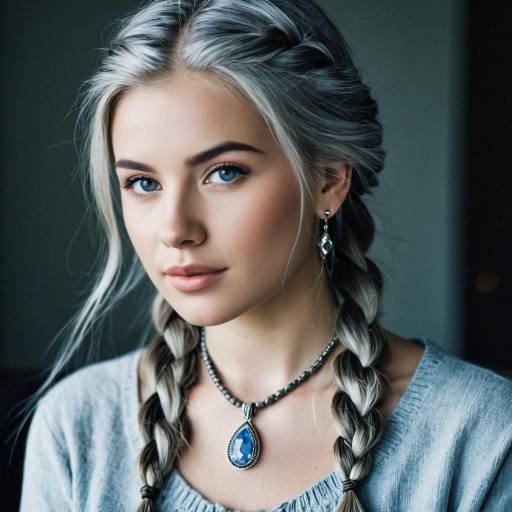 Realistic Portrait of a Girl with Braid