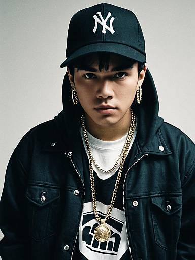 Young Male Rapper in Hoodie Portrait