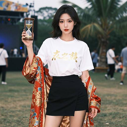 Elegant Asian Woman at Festival