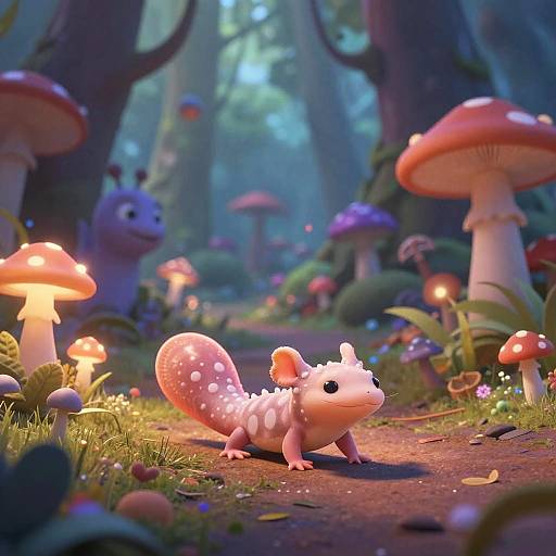 Gentle Newt in Psychedelic Forest