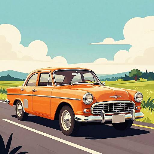 Vintage Car AI Art Fusion