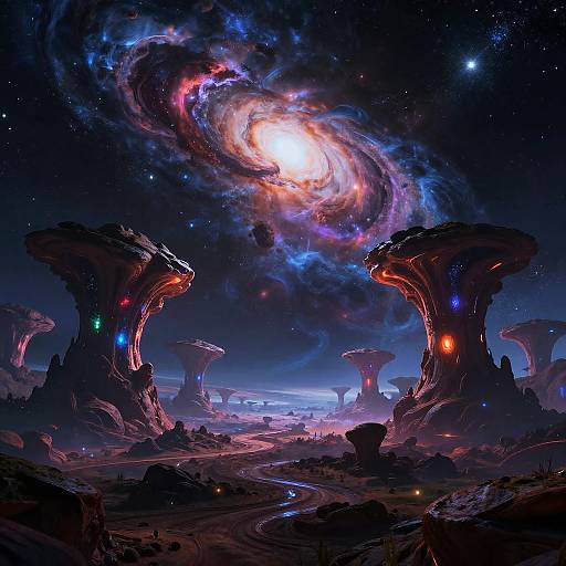 Vibrant Alien Planet Cosmic Landscape