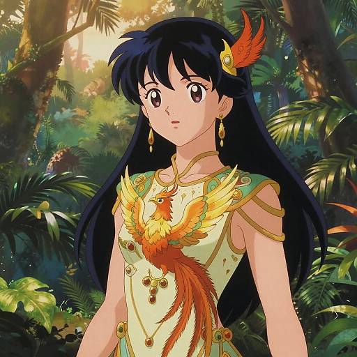 Art Nouveau Anime Phoenix Character