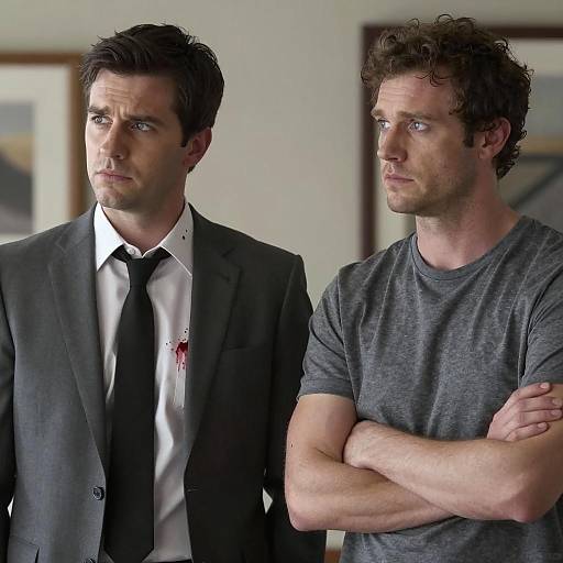 Dramatic Duo in Blood-Stained Attire