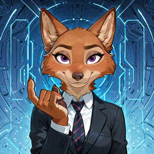 Futuristic Female Wolf Fursona Art