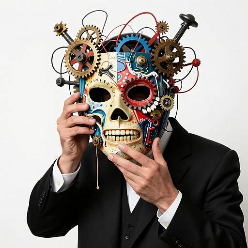 Surreal Plague Doctor in Basquiat Style