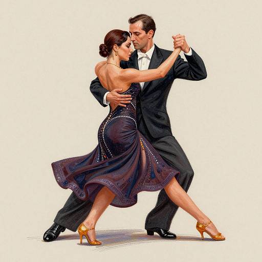 Tango Dance Lithography Art