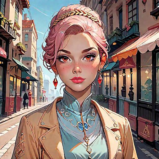 Refined Woman Walking in City