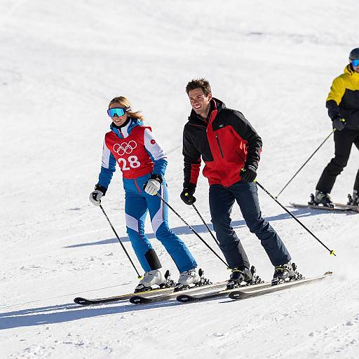 Joyful Skiing Adventure on Snowy Slopes