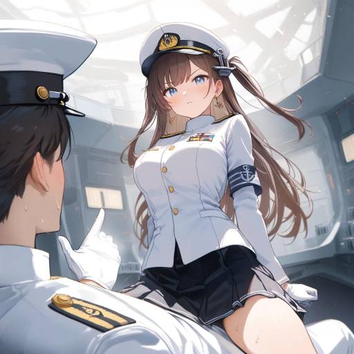 Determined Admiral in Battleship Control Room