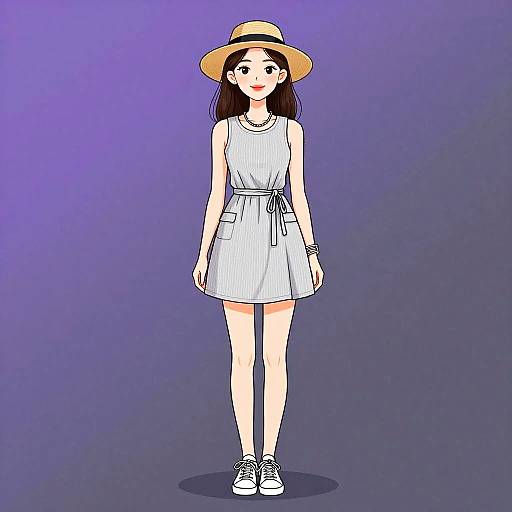 Smiling Woman in Summer Dress