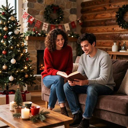 Cozy Christmas Living Room Scene
