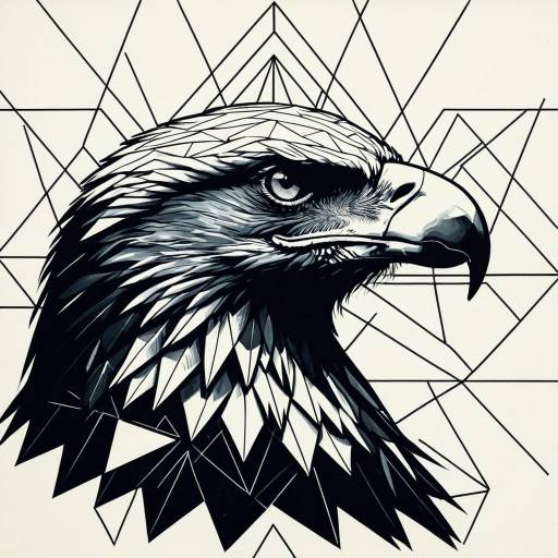 Geometric Eagle Head Illustration