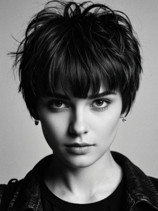 Cinematic Glamour: Messy Pixie Hairstyle