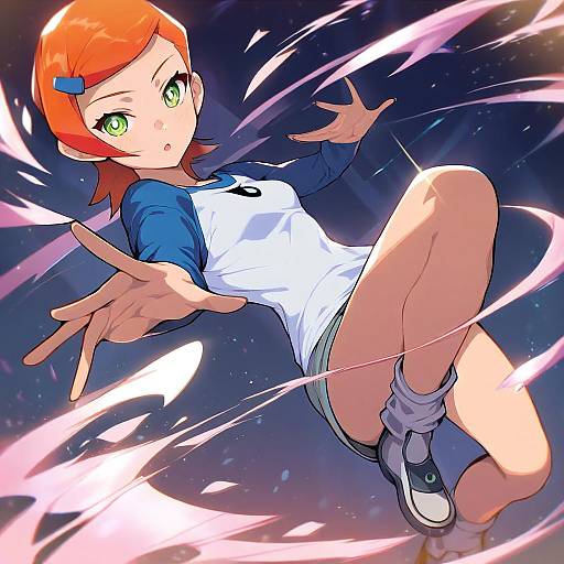 Illustration of Gwen tennyson, ben 10 in the style of Satou daiji