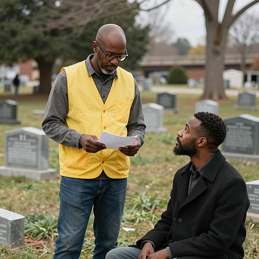 Two African American Men in Cemetery