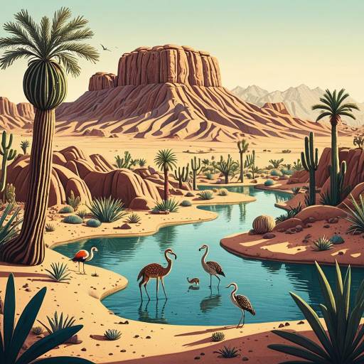 Enchanted Desert Oasis Illustration Enchanted Desert Oasis Illustration