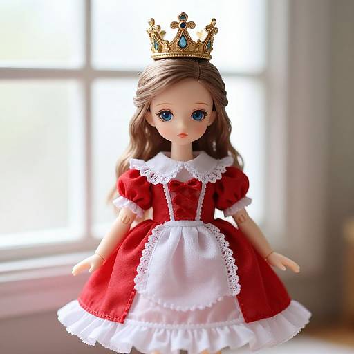 Regal Doll in Red Dress