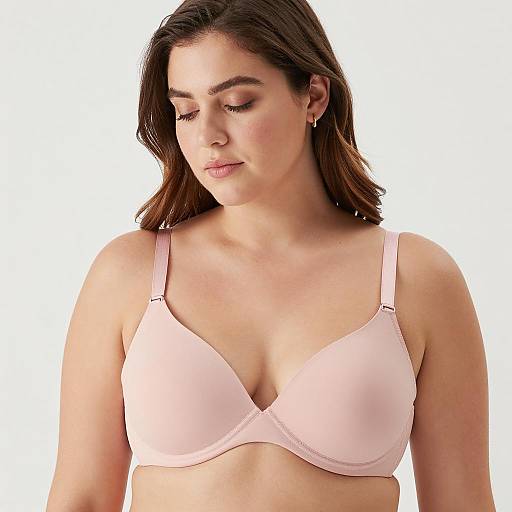 Woman in Pink Underwire Bra