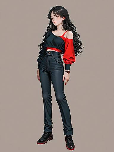 Minimalist Chic Woman Full-Body Shot