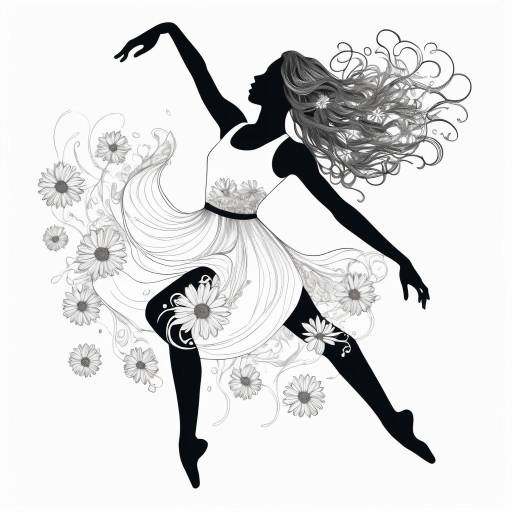 Fluid Dance Art with Daisies and Grace