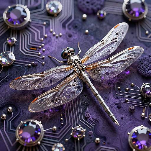 Intricate Retro Futuristic Dragonfly Masterpiece