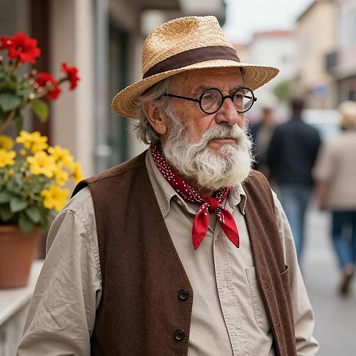 Charming Elderly Gentleman in Vintage Attire