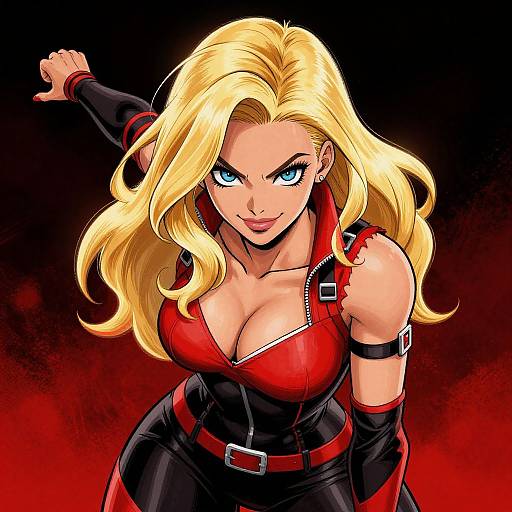 Bold Comic-Style Woman with Power