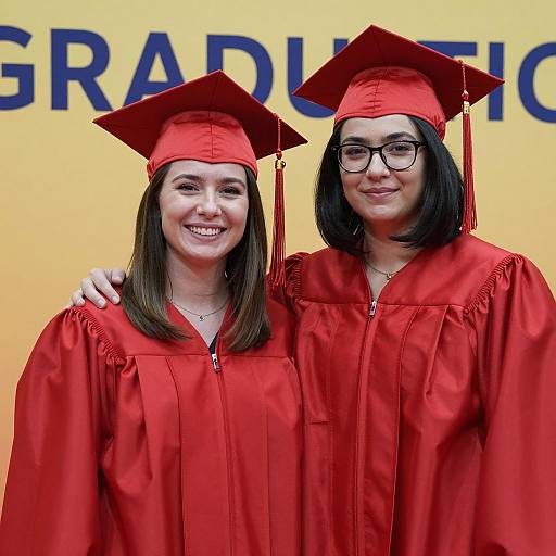 Joyful Graduation Moment Between Friends