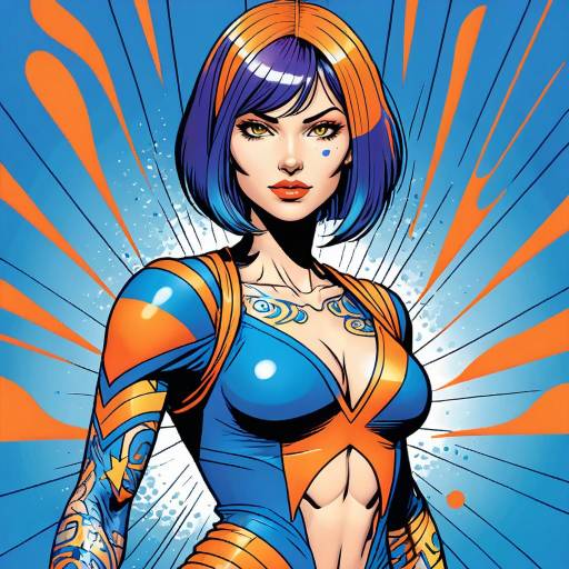 Bold Woman with Abstract Tattoos Portrait