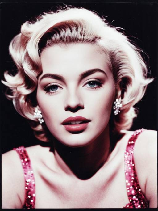 Glamorous Retro Blonde Woman in Pink Dress